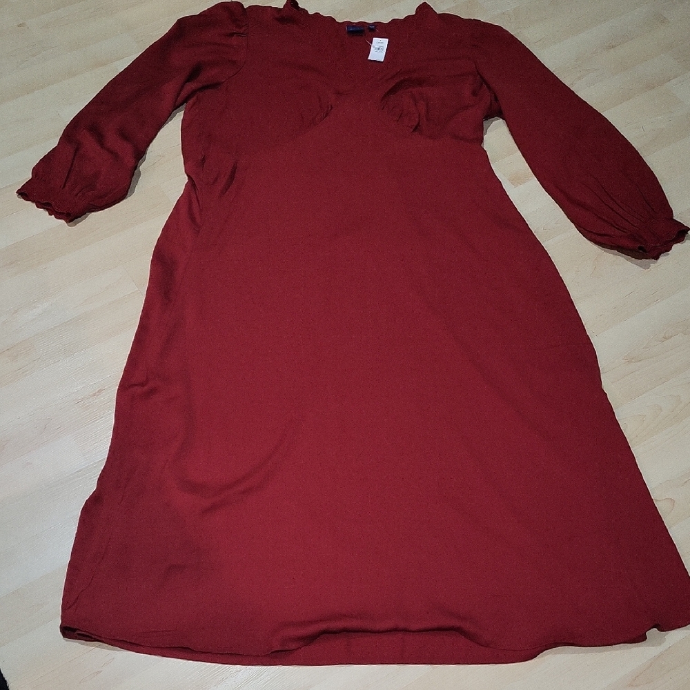 GAP Long Sleeve Red Dress